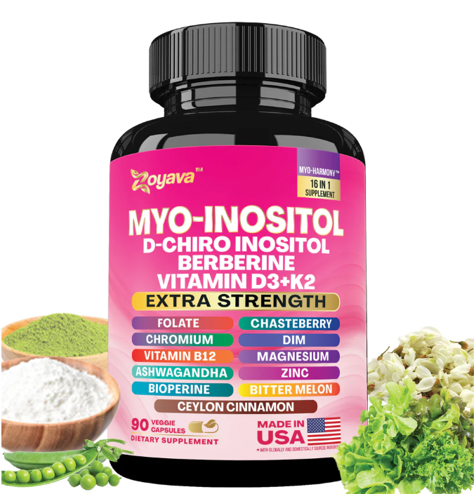 Mio-Inositol + D-Chiro Inositol + Berberina + Vitamina D3 + K2 – 90 Cápsulas