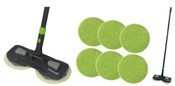 Mopa giratoria 360º que limpia, seca y pule en un solo paso